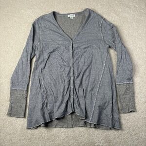 SUNDANCE Snap Front Cardigan Sweater Women's XS Cotton Striped